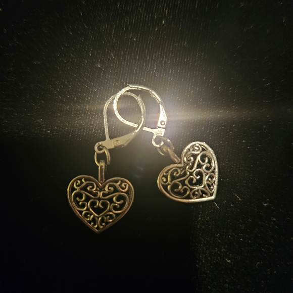 Jewelry - Elegant Heart-Shaped Silver Earrings